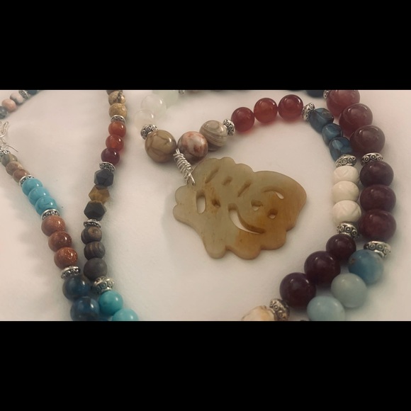 108 Bead MALA Prayer Necklace Gemstone Handmade - Picture 4 of 16